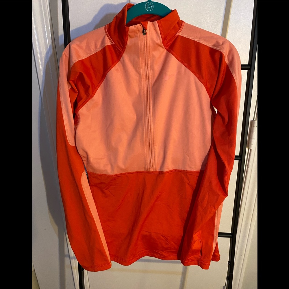 coral and pink Nike winter 1/2 zip